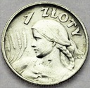 1 zł złoty 1925 Kobieta i kłosy, żniwiarka, kropka