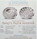 Święty Piotr Apostoł 12 Apostołów SREBRO 999