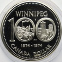 Kanada 1 dolar 1975 100 lat Winnipeg SREBRO