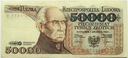 1989 50000 zł złotych Staszic seria U