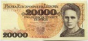 1989 20000 20.000 zł złotych Skłodowska seria K
