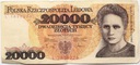 1989 20000 20.000 zł złotych Skłodowska seria L