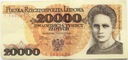 1989 20000 20.000 zł złotych Skłodowska seria T