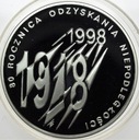 10 zł złotych 1998 R. Odzyskania Niepodległości