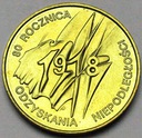2 zł złote 1998 Niepodległość 1918