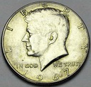 USA 1/2 Dolara Half Dollar 1967 Kennedy SREBRO