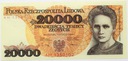 1989 20000 20.000 zł złotych Skłodowska seria AH