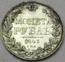 Rosja 1 rubel 1843 SREBRO RZADKA