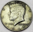 USA 1/2 Dolara Half Dollar 1965 Kennedy SREBRO