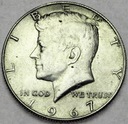 USA 1/2 Dolara Half Dollar 1967 Kennedy SREBRO