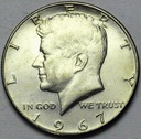 USA 1/2 Dolara Half Dollar 1967 Kennedy SREBRO