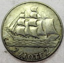 2 zł złote 1936 Żaglowiec Żaglówka Statek SREBRO