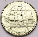 2 zł złote 1936 Żaglowiec Żaglówka Statek ŁADNA