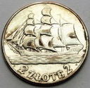 2 złote 1936 Żaglowiec Żaglówka Statek SREBRO