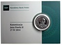 10 zł złotych 2014 Kanonizacja Jana Pawła II