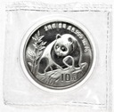 Chiny 10 Juanów 1990 Srebrna Panda SREBRO UNCJA