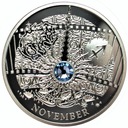 Niue Miesiące 1 Dolar Listopad SREBRO