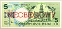 NIEOBIEGOWY 5 zł złotych 1990 ZAMOŚĆ seria E