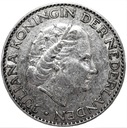 Holandia 1 Gulden 1957 SREBRO