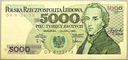 1988 5000 zł złotych Chopin seria DR