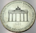 Niemcy 10 marek 1991 Brama Brandenburska SREBRO