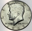 USA 1/2 Dolara Half Dollar 1965 Kennedy SREBRO