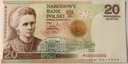 WZÓR 20 zł 2011 Skłodowska-Curie BARDZO RZADKI