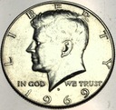 USA 1/2 Dolara Half Dollar 1969 Kennedy SREBRO
