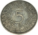 Niemcy 5 Marek, Mark 1951 SREBRO