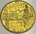2 zł złote 1998 Skłodowska Polon i rad