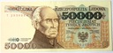 1989 50000 zł złotych Staszic seria T