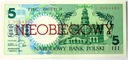 NIEOBIEGOWY 5 zł złotych 1990 ZAMOŚĆ