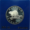 100 zł złotych 1978 Bóbr Ochrona Środowiska SREBRO