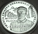 10 zł złotych 2010 KL Auschwitz Auschwitz-Birkenau Pilecki SREBRO
