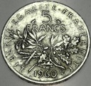 Francja 5 franków francs 1960 SREBRO