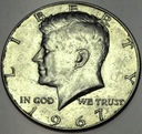 USA 1/2 Dolara 1967 Half Dollar Liberty JFK John F Kennedy SREBRO