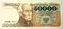 1989 50000 zł złotych Staszic seria L