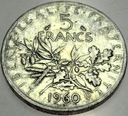 Francja 5 franków francs 1960 SREBRO