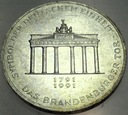 Niemcy 10 marek 1991 A Brama Brandenburska SREBRO
