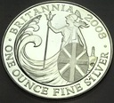 Anglia 2 funty 2008 Britannia uncja 1 oz SREBRO