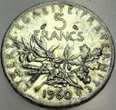 Francja 5 franków francs 1960 SREBRO
