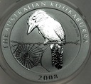 Australia 1 dolar 2008 Kookaburra Kukabura uncja 1 oz SREBRO