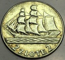 2 zł złote 1936 Żaglowiec Żaglówka Statek SREBRO