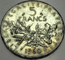 Francja 5 franków francs 1960 SREBRO