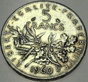 Francja 5 franków francs 1960 SREBRO