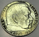Niemcy 2 marki Reichsmark 1939 J Hindenburg SREBRO