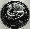 20 zł złotych 2009 Jaszczurka Zielona SREBRO