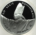 10 zł złotych 1998 Jan Paweł II 20-lecie pontyfikatu SREBRO