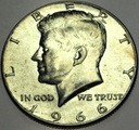 USA /2 Dolara 1966 Half Dollar Liberty JFK John F Kennedy SREBRO