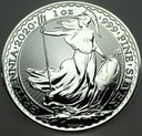 Anglia 2 funty 2020 Britania 1 uncja 1 oz SREBRO
